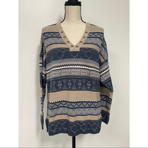 Chaps V-Neck Sweater Size L